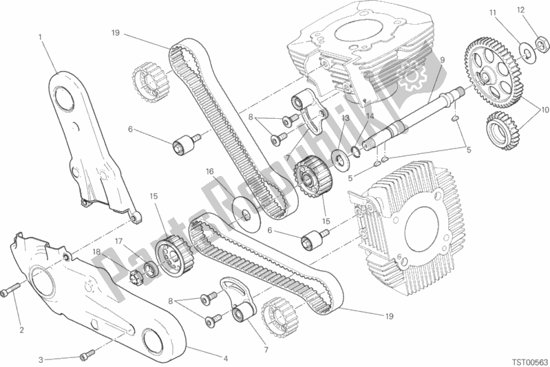 All parts for the Timing System of the Ducati Scrambler Sixty2 Thailand 400 2019